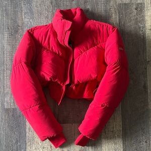 ALO Yoga Vibrant Red Cropped Puffer Jacket